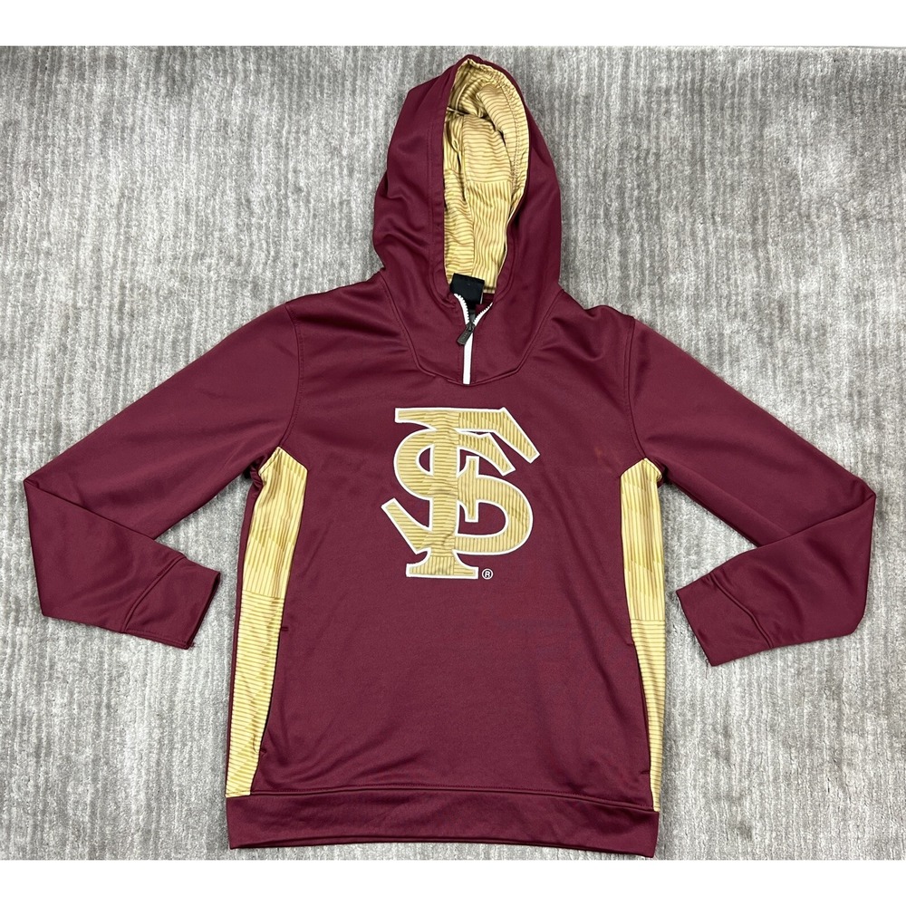 Gen2 Hoodie Youth XL Garnet Florida‎ State Seminoles FSU Quarter Zip Pullover